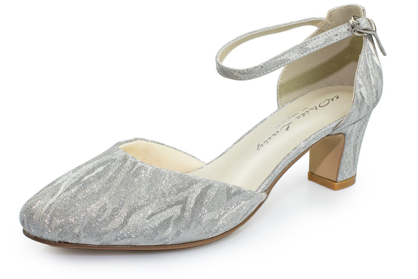 White Lady 700 brillant Glitter - Riemchen Pumps Slingpumps