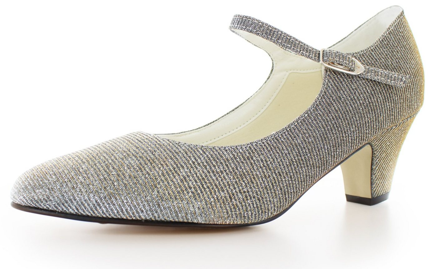 White Lady 738 Glitter Pumps mit breitem Absatz Spangenpumps