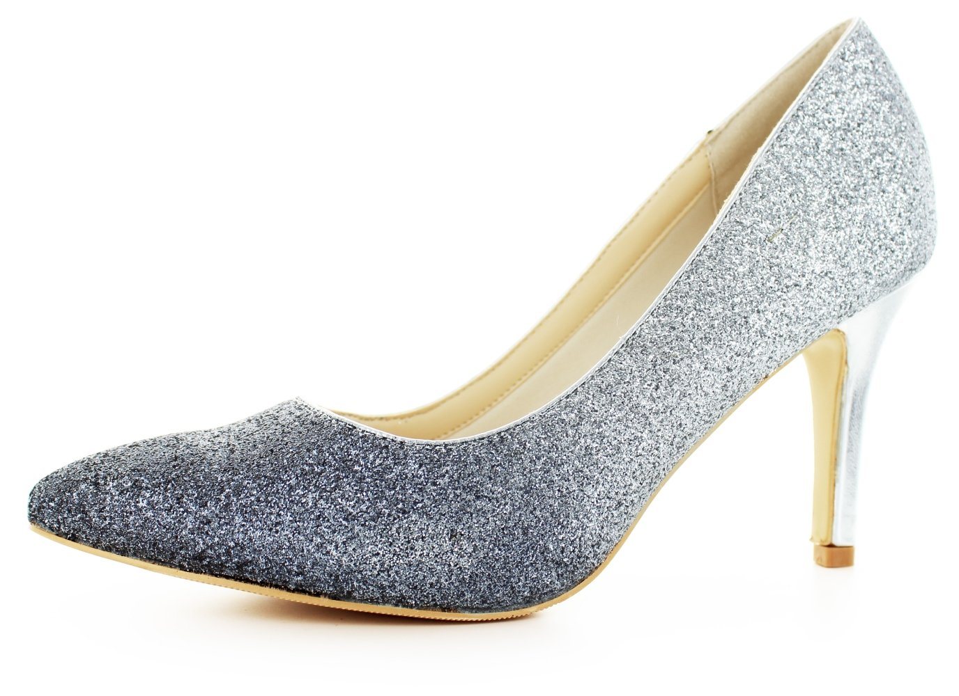 White Lady 827 Glitter Pumps mit Farbverlauf Pumps (schwarz/silber)