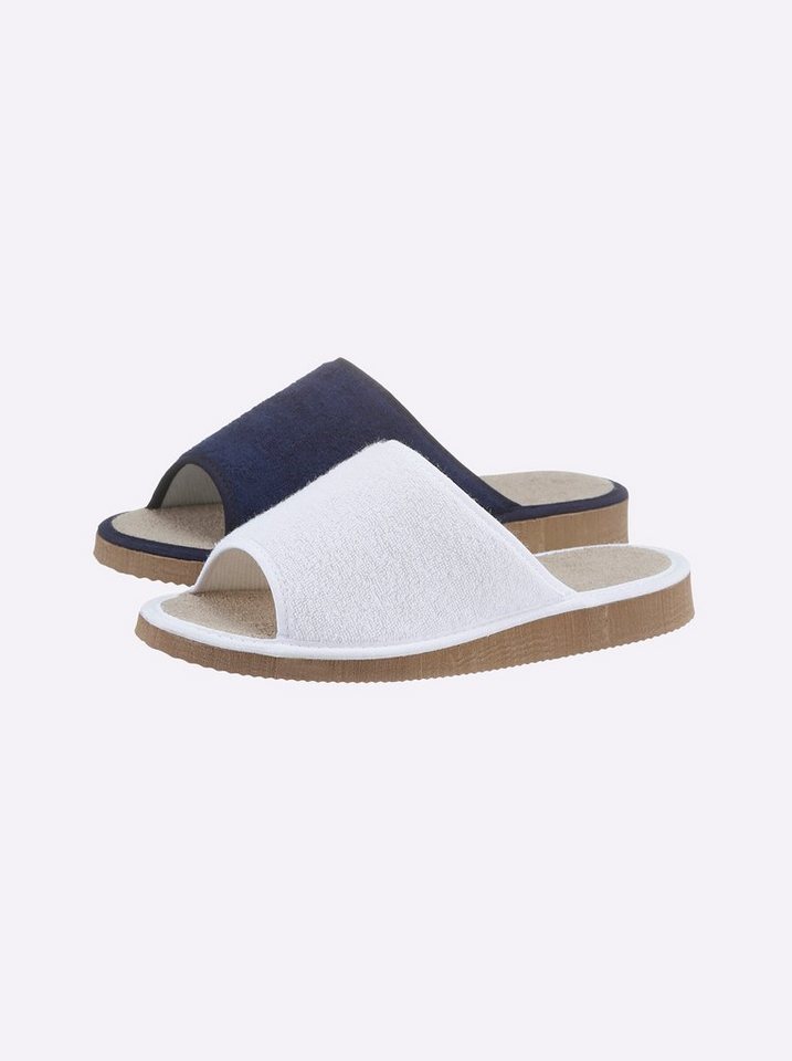 Witt Pantoffel Hausschuh (2-tlg) (weiß/blau)