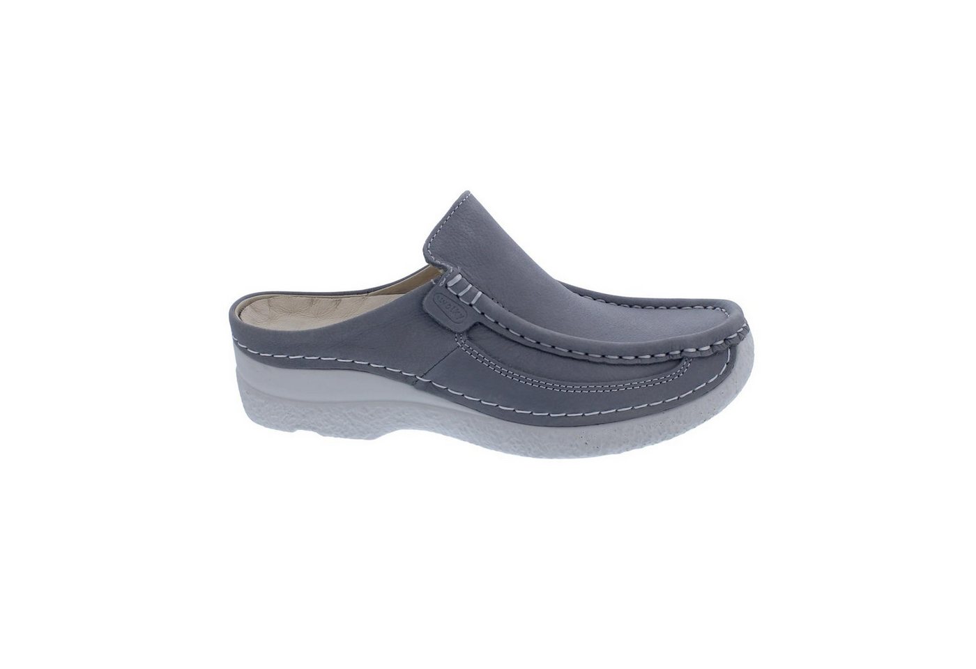 Wolky Clog Roll Slide 0620211-206, Nubukleder,Hellgrau, Fußbett zum We Clog