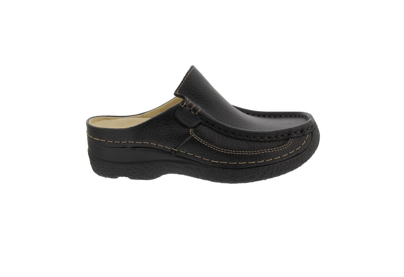 Wolky Roll Slide, Printed leather, black, Clog 0620270-000 Clog