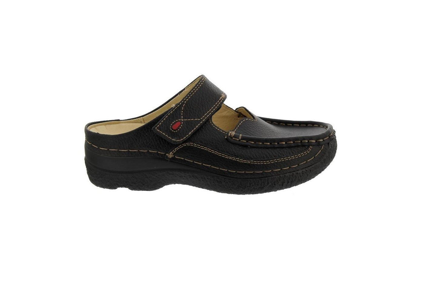 Wolky Roll Slipper, Clog, Printed leather, black, 0622770-000 Clog