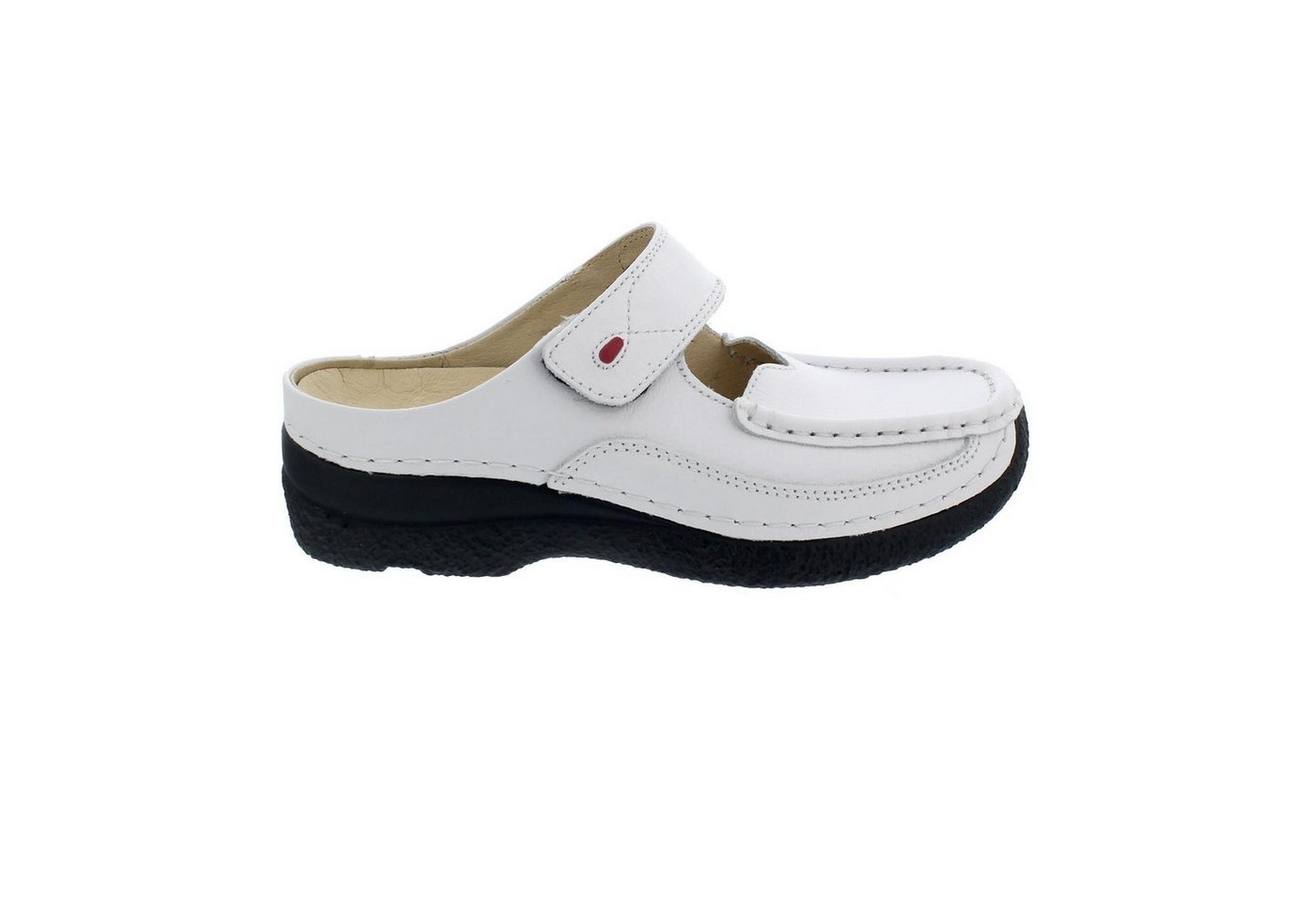 Wolky Roll-Slipper Clog, Printed Leather, White, 0622770-100 Clog