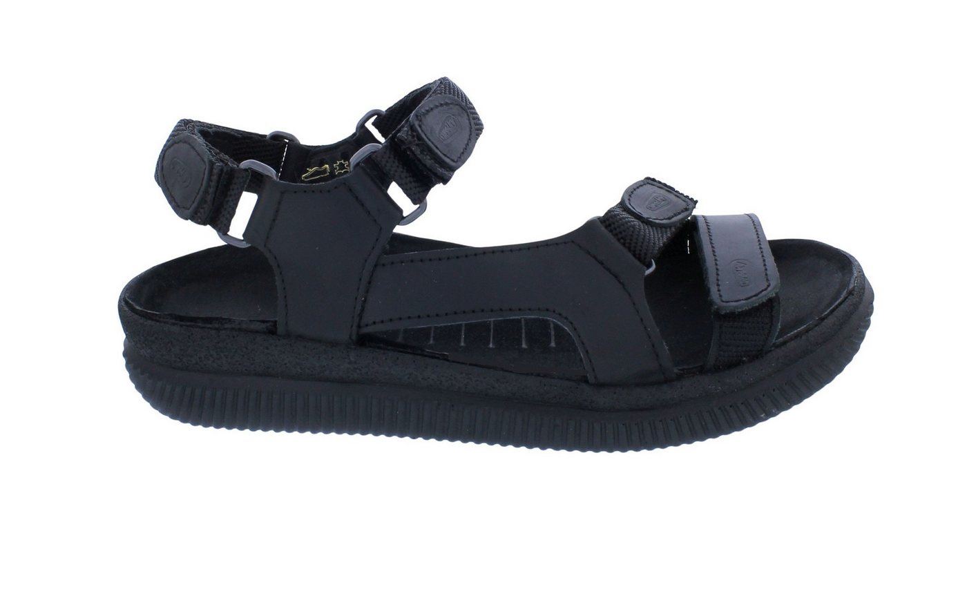 Wolky Sandale Energy Lady 0071050-000, Fettnubukleder, Schwarz, Klettv Sandale