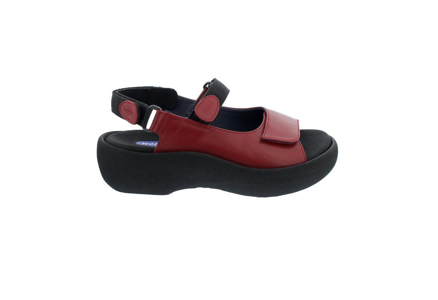 Wolky Sandale Jewel 0320430-500, Glattleder, Rot, Fußbett zum Wechseln Sandale