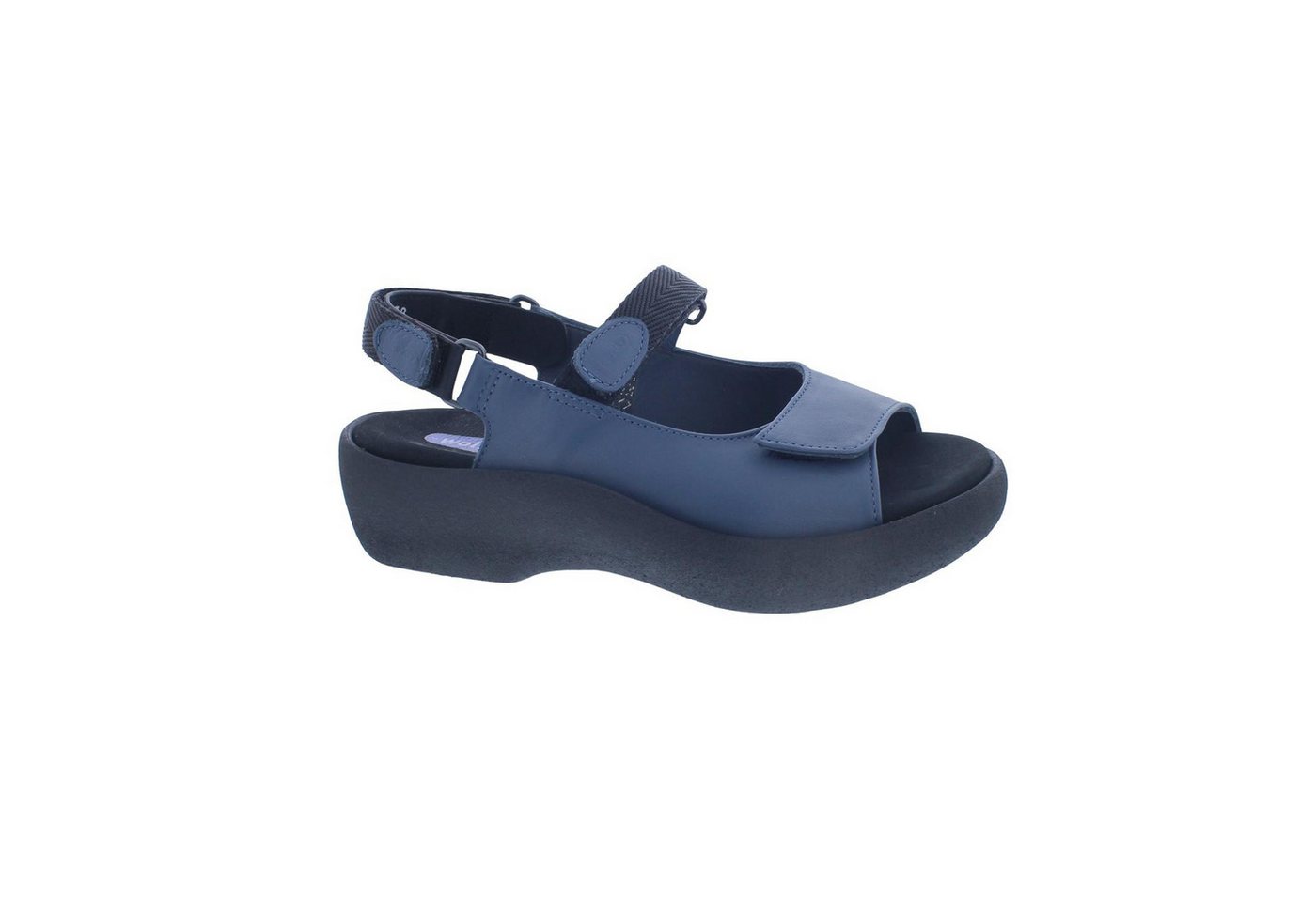 Wolky Sandale Jewel 0320434-840, Glattleder, Jeans-Blau, Fußbett zum W Sandale