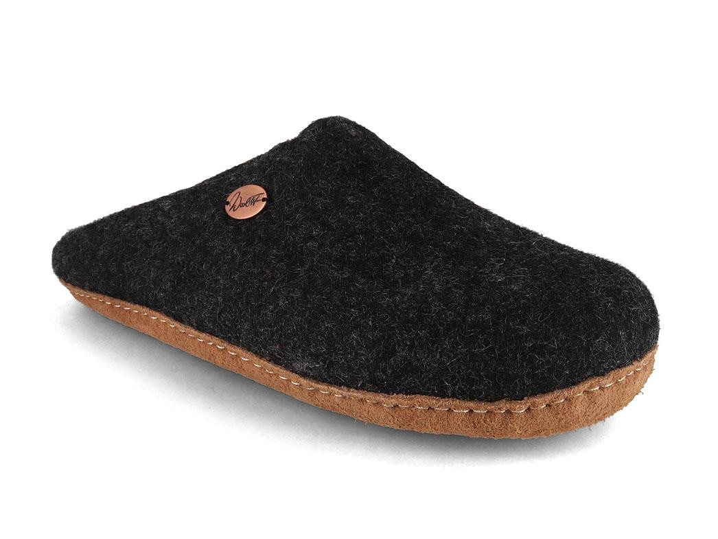 WoolFit Filz Puschen Tibet Hausschuh handgefilzt ohne Fersenrand