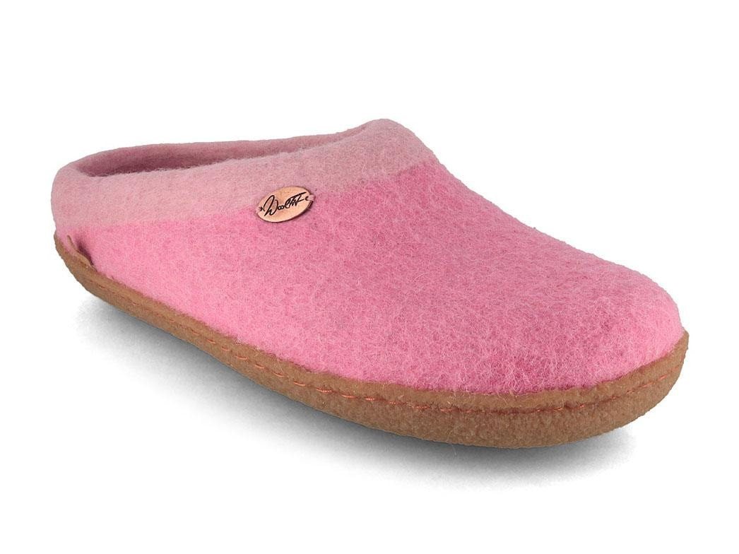 WoolFit Sherpa unisex Filzpantoffeln mit Gummisohle und Fußbett Hausschuh zweifarbig handgefilzt aus 100% Wolle
