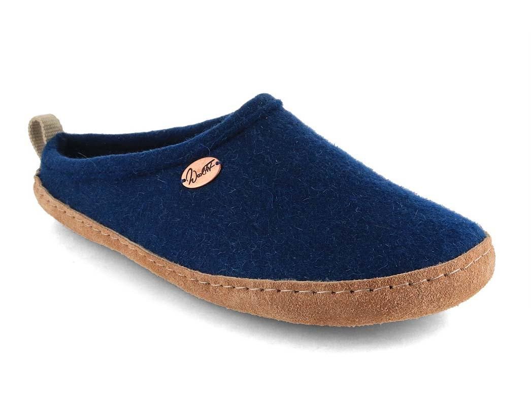WoolFit Tundra Pantoffel für alle Jahreszeiten Hausschuh besonders leicht und flexibel (blau)