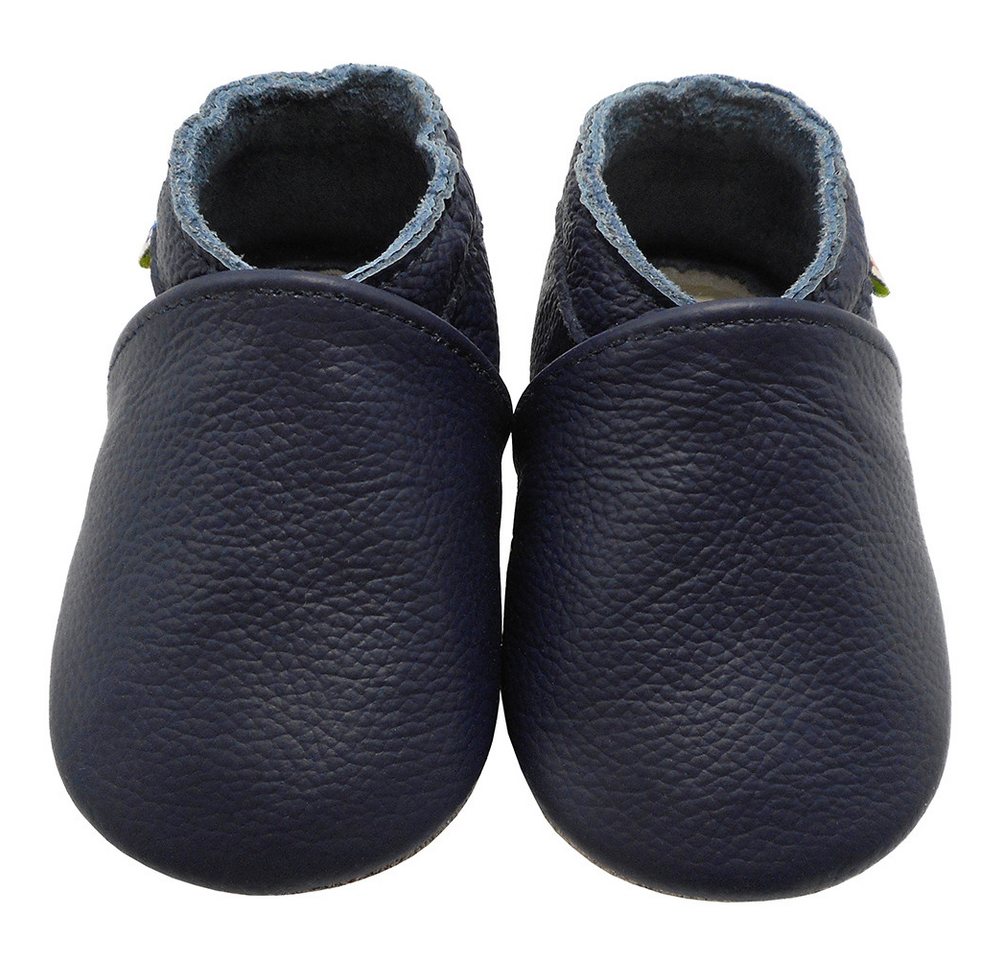 Yalion Lauflernschuhe Hausschuhe Braun Lederpuschen Weiche Leder Krabbelschuh