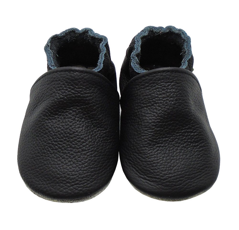 Yalion Lauflernschuhe Hausschuhe Braun Lederpuschen Weiche Leder Krabbelschuh