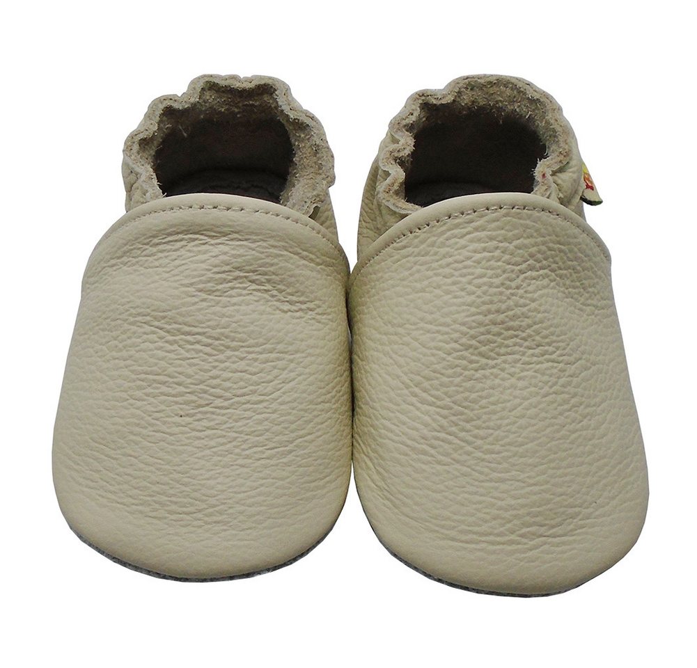 Yalion Lauflernschuhe Hausschuhe Braun Lederpuschen Weiche Leder Krabbelschuh