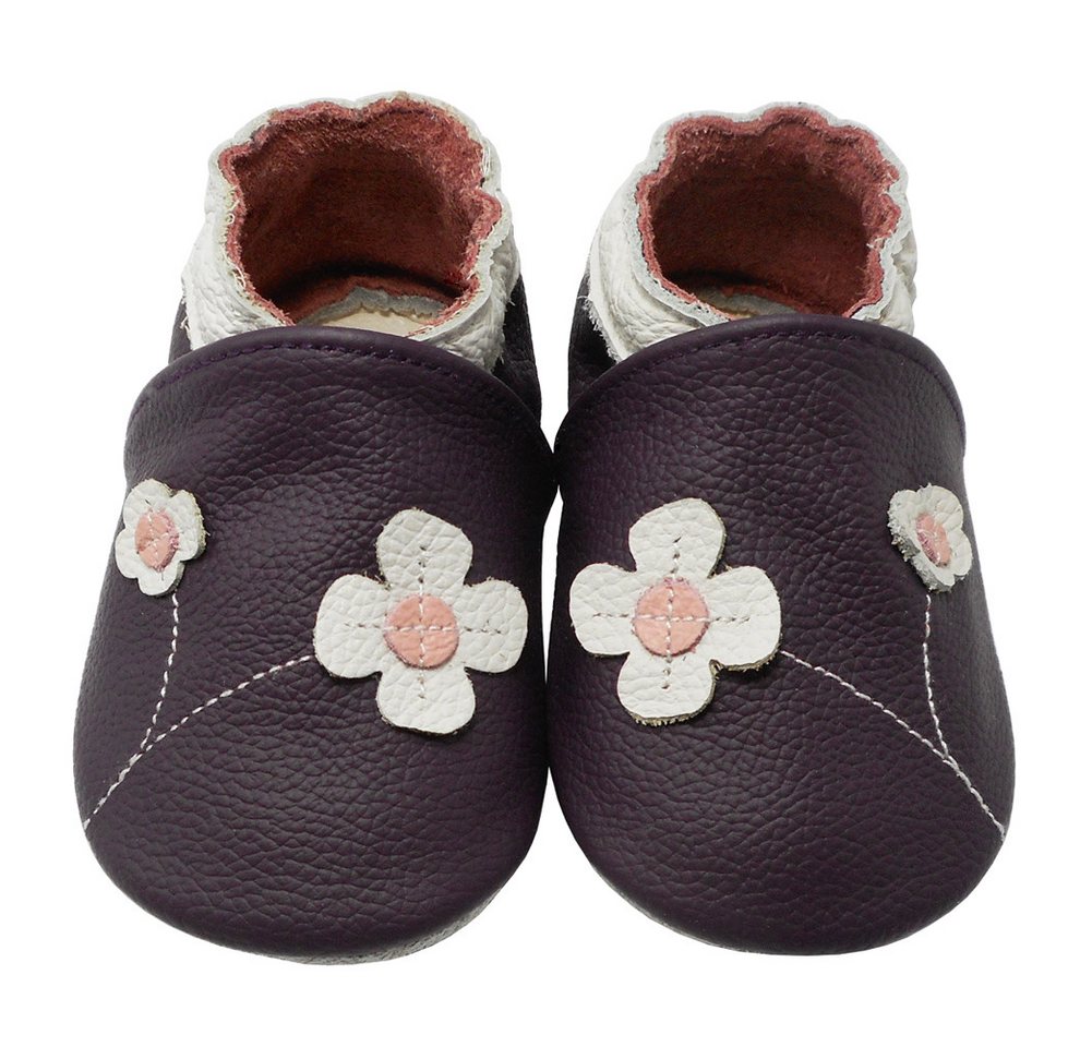 Yalion Leder Baby-Lauflernschuhe, weich, rutschfest, handgefertigt Hausschuh