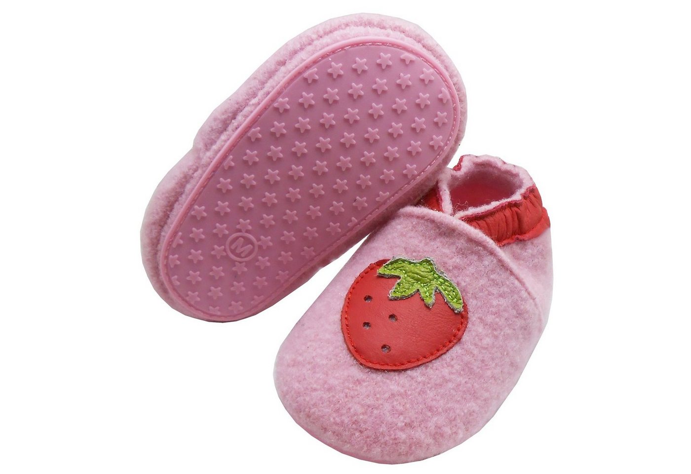 Yalion Weiche Kinder Filz Hausschuhe aus Schafwolle und Leder Krabbelschuh