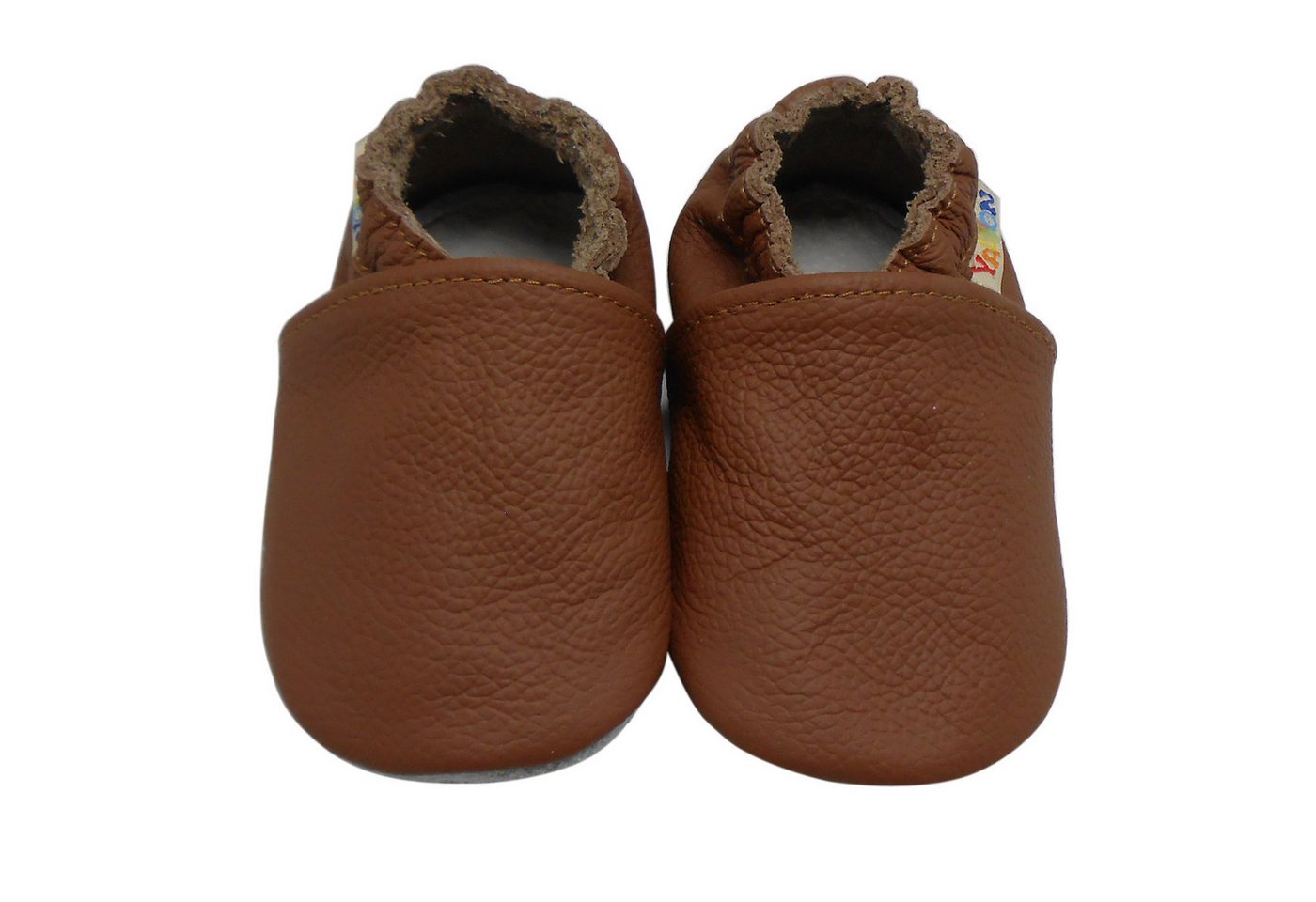 Yalion Baby Leder Lauflernschuhe Weiche Rutschfeste Lederpuschen Braun Krabbelschuh