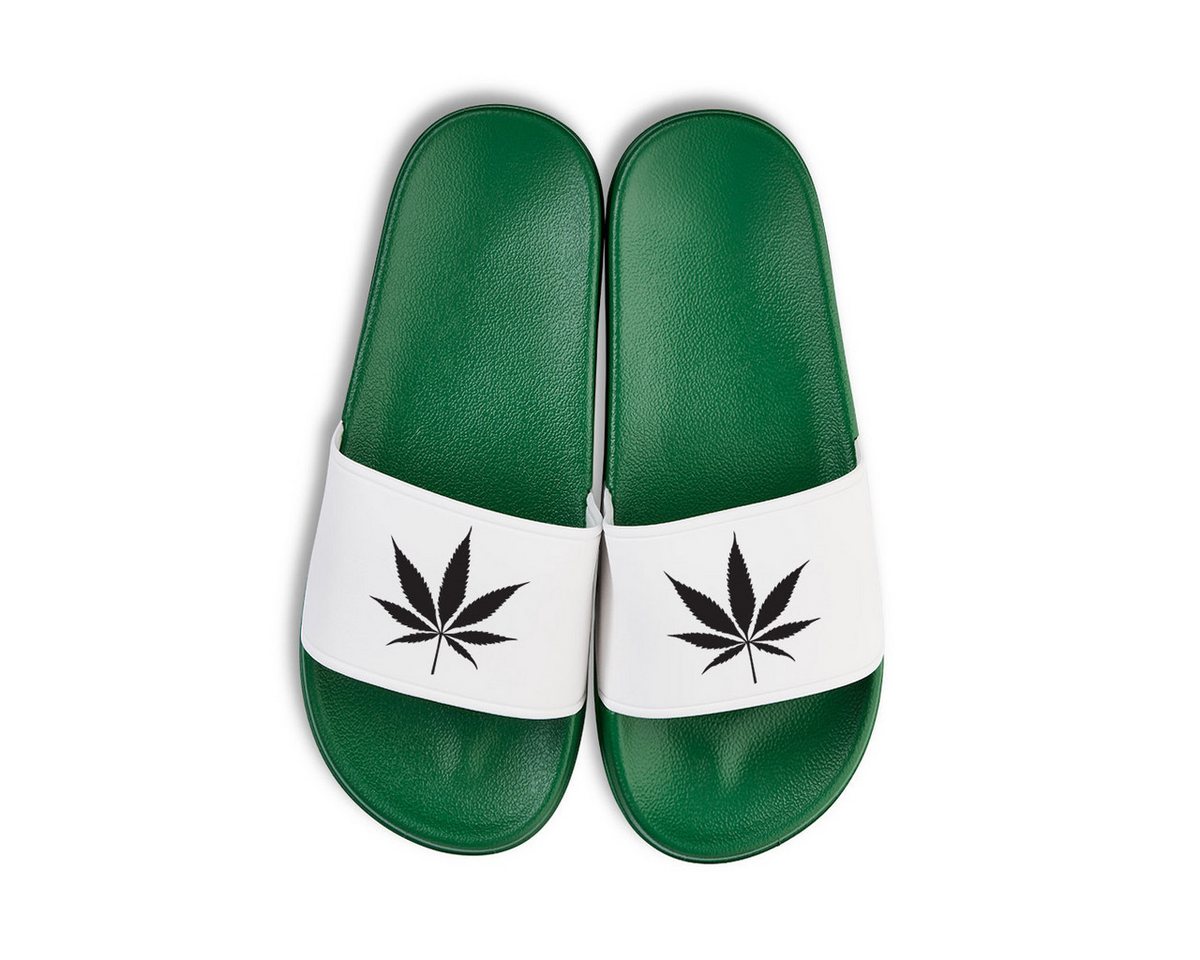 Youth Designz Cannabis Weed Unisex Badelatschen Flip Flops Badeschuh mit lustigen Logo für Damen und Herren