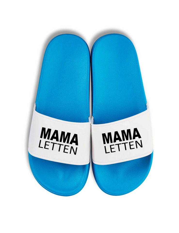 Youth Designz Damen Badelatschen "Mama Letten" Fun-Print lustig Geschenk Statement Badeschuh mit witzigen stylischen Aufdruck für Männer