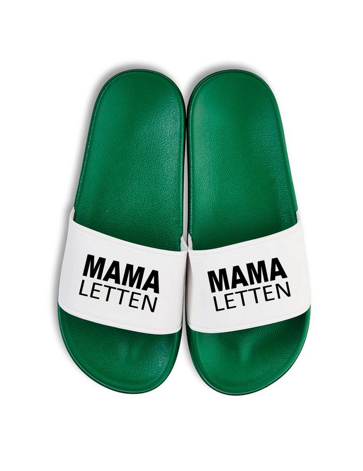 Youth Designz Damen Badelatschen "Mama Letten" Fun-Print lustig Geschenk Statement Badeschuh mit witzigen stylischen Aufdruck für Männer