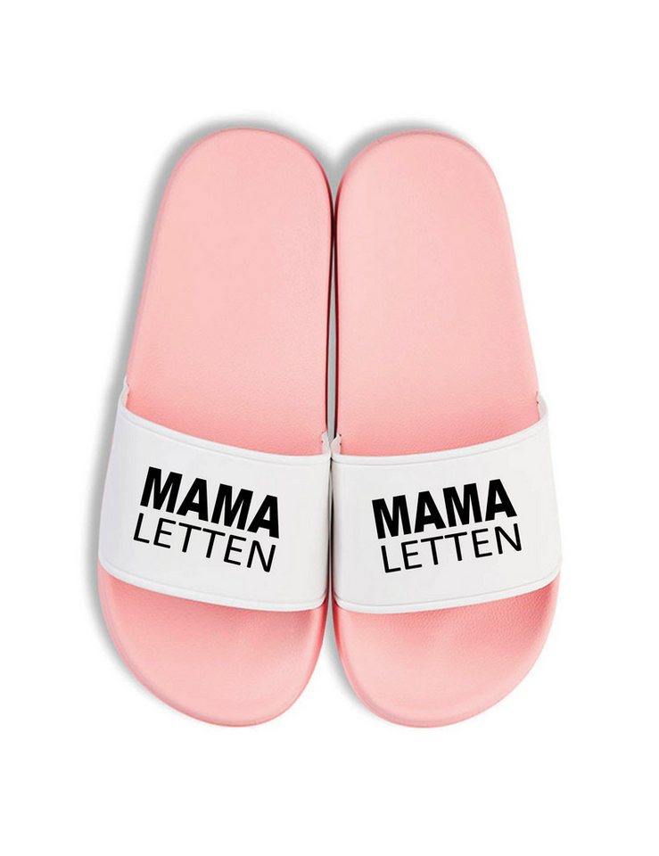 Youth Designz Damen Badelatschen "Mama Letten" Fun-Print lustig Geschenk Statement Badeschuh mit witzigen stylischen Aufdruck für Männer