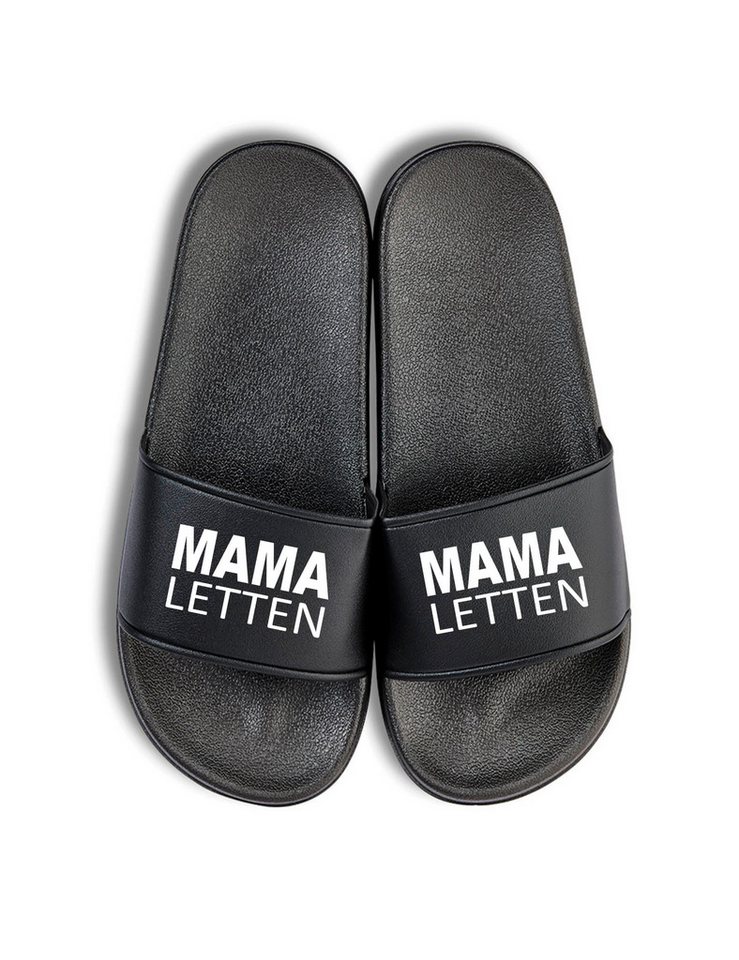 Youth Designz Damen Badelatschen "Mama Letten" Fun-Print lustig Geschenk Statement Badeschuh mit witzigen stylischen Aufdruck für Männer