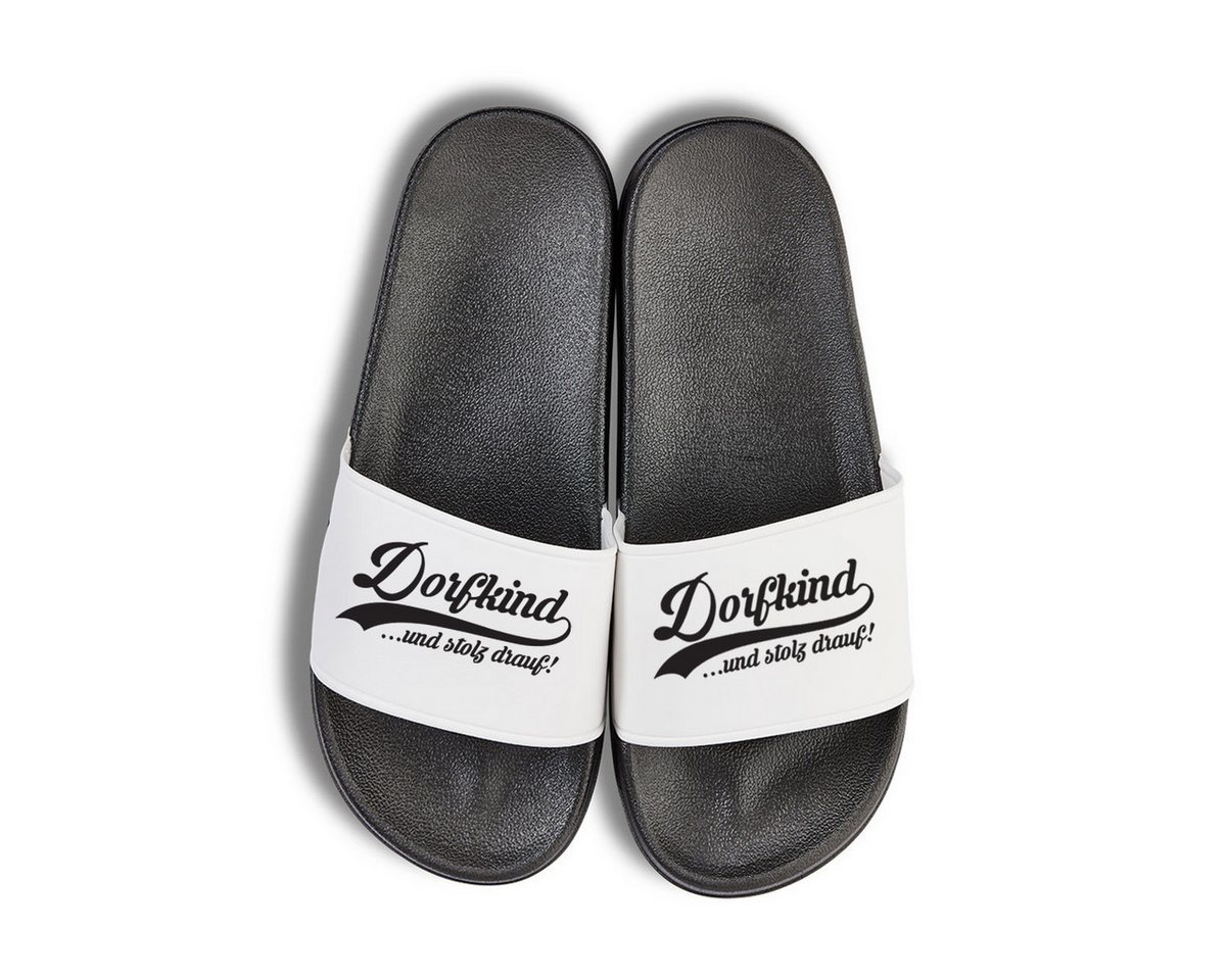 Youth Designz Dorfkind Unisex Badelatschen Flip Flops Badeschuh mit lustigem Spruch für Herren & Damen