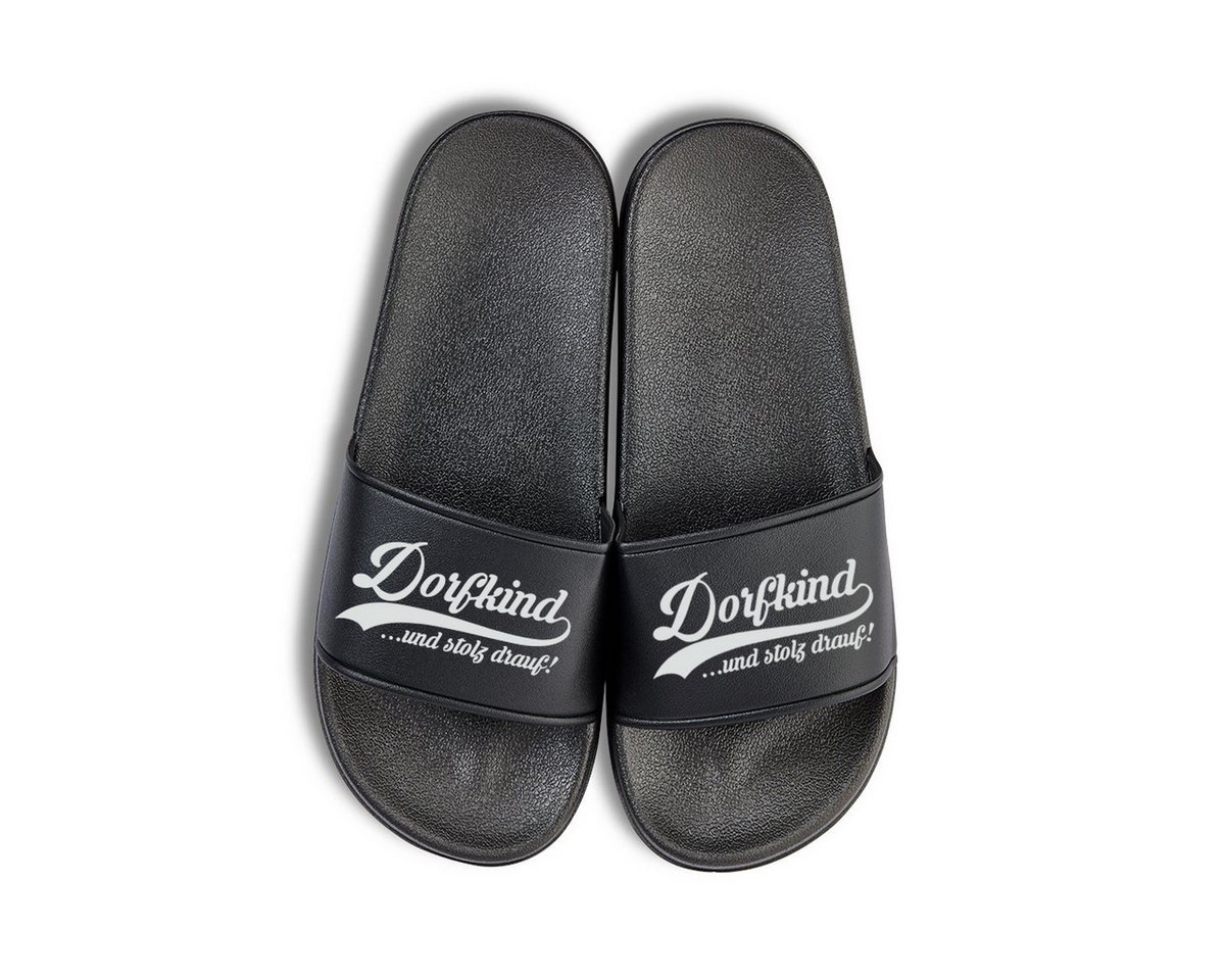 Youth Designz Dorfkind Unisex Badelatschen Flip Flops Badeschuh mit lustigem Spruch für Herren & Damen