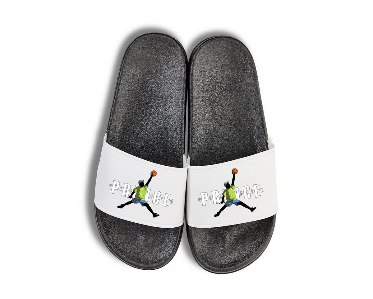 Youth Designz Fresh Prince Unisex Badelatschen Flip Flops Badeschuh mit lustigen Spruch für Herren&Damen (schwarz/weiß)