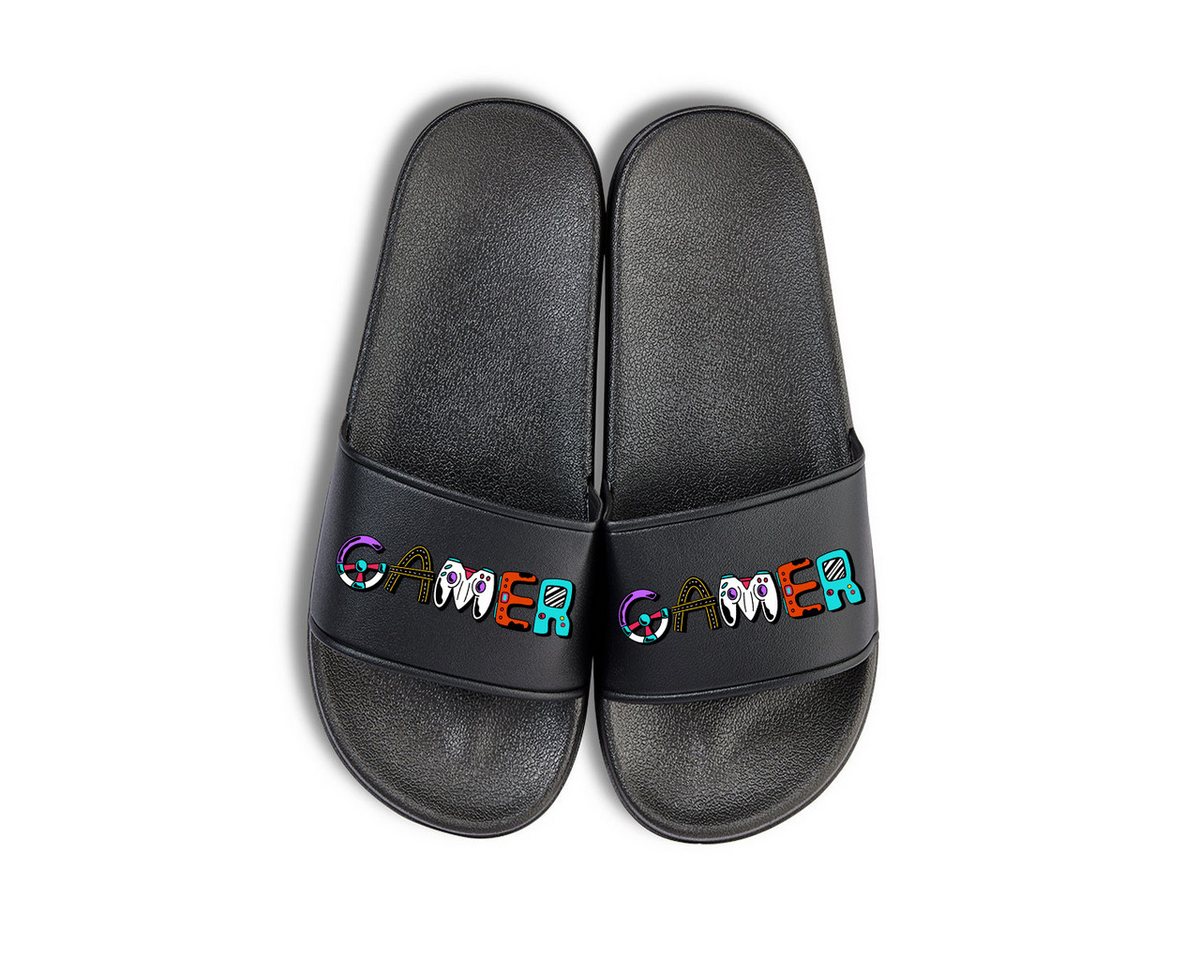 Youth Designz Gamer Unisex Badelatschen Flip Flops Badeschuh mit lustigen Spruch für Damen und Herren