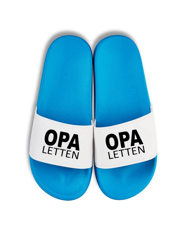 Youth Designz Herren Badelatschen "Opa Letten" Fun-Print lustig Geschenk Statement Badeschuh mit witzigen Aufdruck für Männer