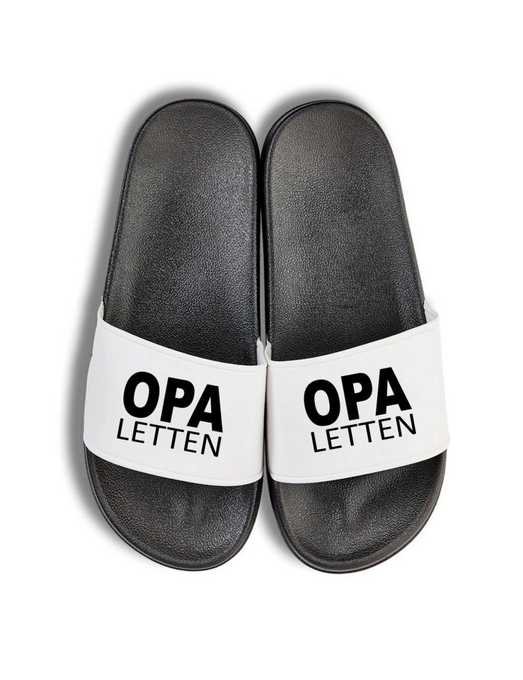 Youth Designz Herren Badelatschen "Opa Letten" Fun-Print lustig Geschenk Statement Badeschuh mit witzigen Aufdruck für Männer
