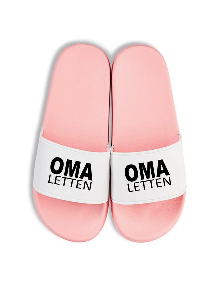 Youth Designz Herren Damen Badelatschen "Oma Letten" Fun-Print lustig Geschenk Badeschuh mit witzigen Aufdruck für Männer und Frauen