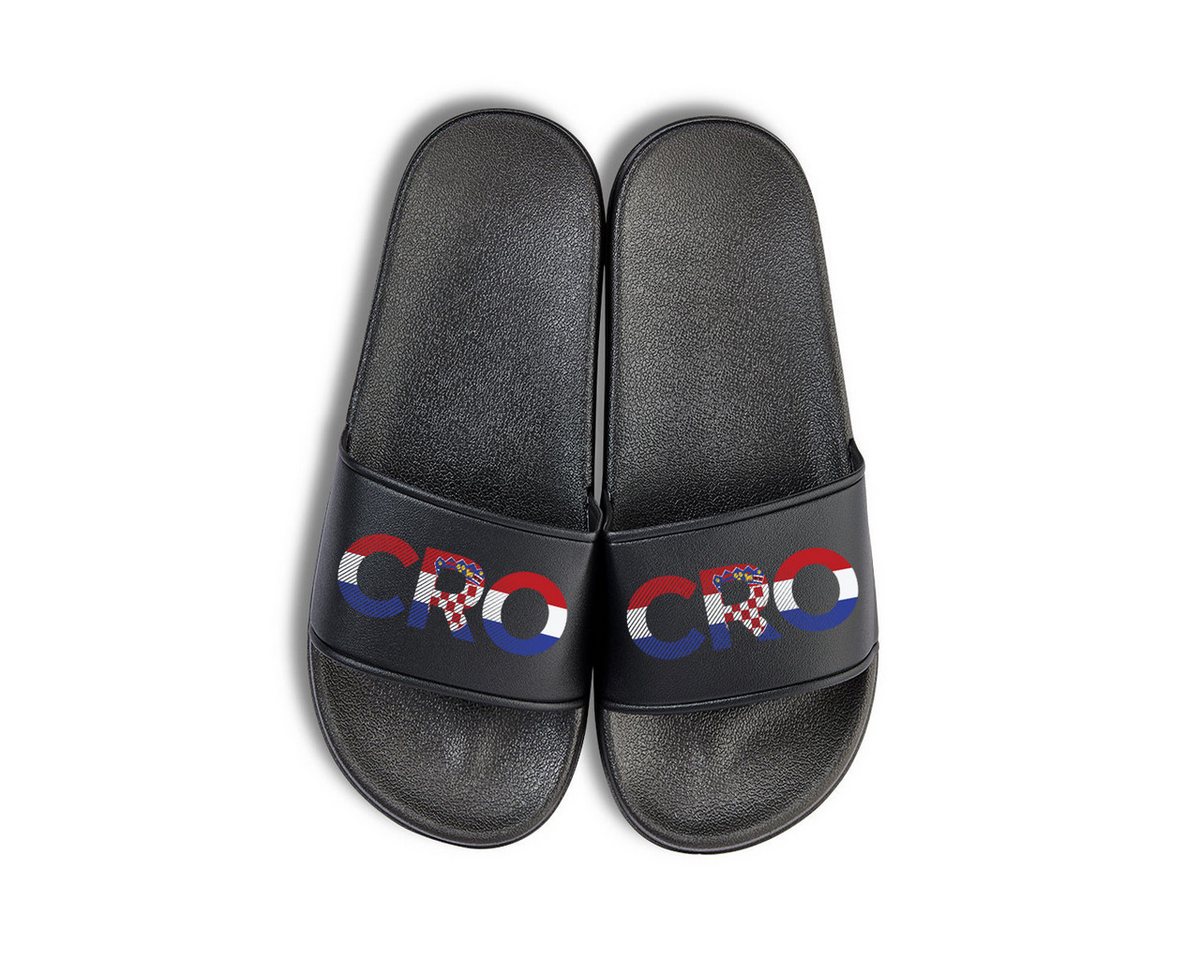 Youth Designz Kroatien Hrvatska EM 2024 Unisex Badelatschen Flip Flops Badeschuh mit modischem Fußball Design für Herren & Damen