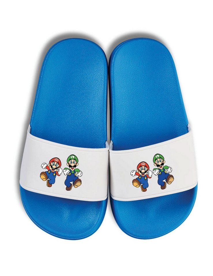 Youth Designz Mario und Luigi Kinder Badelatschen Flip Flops Badeschuh mit lustigen Aufdruck für Jungen und Mädchen