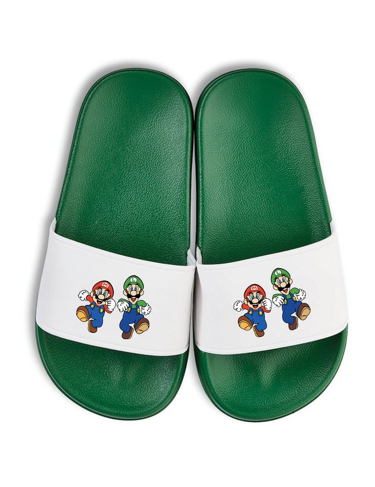 Youth Designz Mario und Luigi Kinder Badelatschen Flip Flops Badeschuh mit lustigen Aufdruck für Jungen und Mädchen