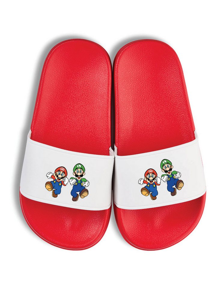 Youth Designz Mario und Luigi Kinder Badelatschen Flip Flops Badeschuh mit lustigen Aufdruck für Jungen und Mädchen