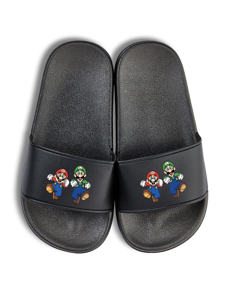 Youth Designz Mario und Luigi Kinder Badelatschen Flip Flops Badeschuh mit lustigen Aufdruck für Jungen und Mädchen