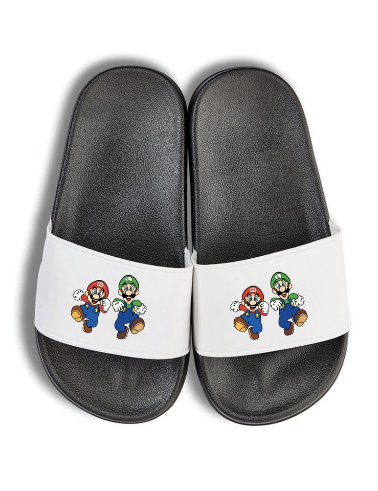 Youth Designz Mario und Luigi Kinder Badelatschen Flip Flops Badeschuh mit lustigen Aufdruck für Jungen und Mädchen