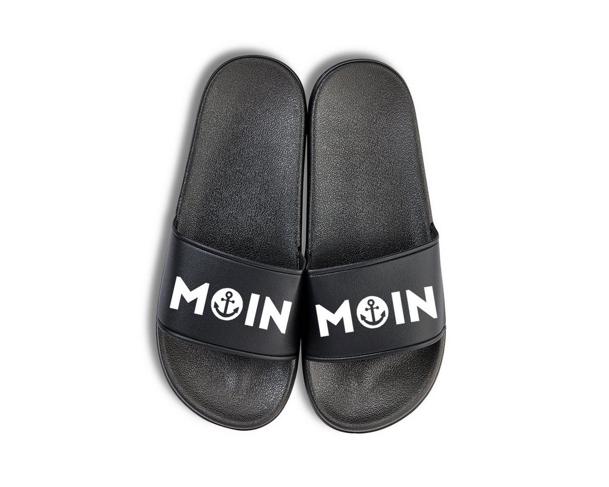 Youth Designz Moin Anker Unisex Badelatschen Flip Flops Badeschuh mit lustigen Spruch für Herren & Damen