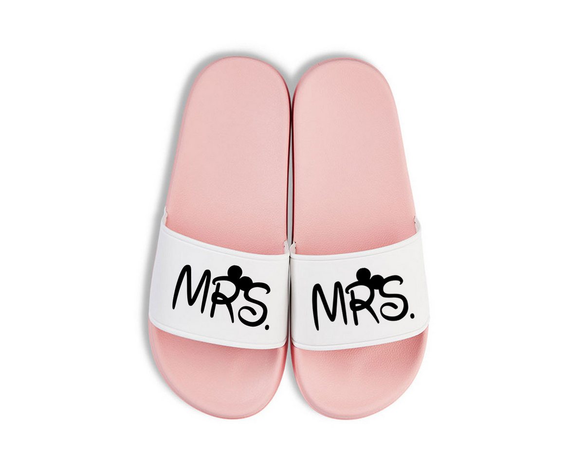 Youth Designz Mr & Mrs Unisex Badelatschen Flip Flops Badeschuh mit lustigen Spruch für Damen & Herren