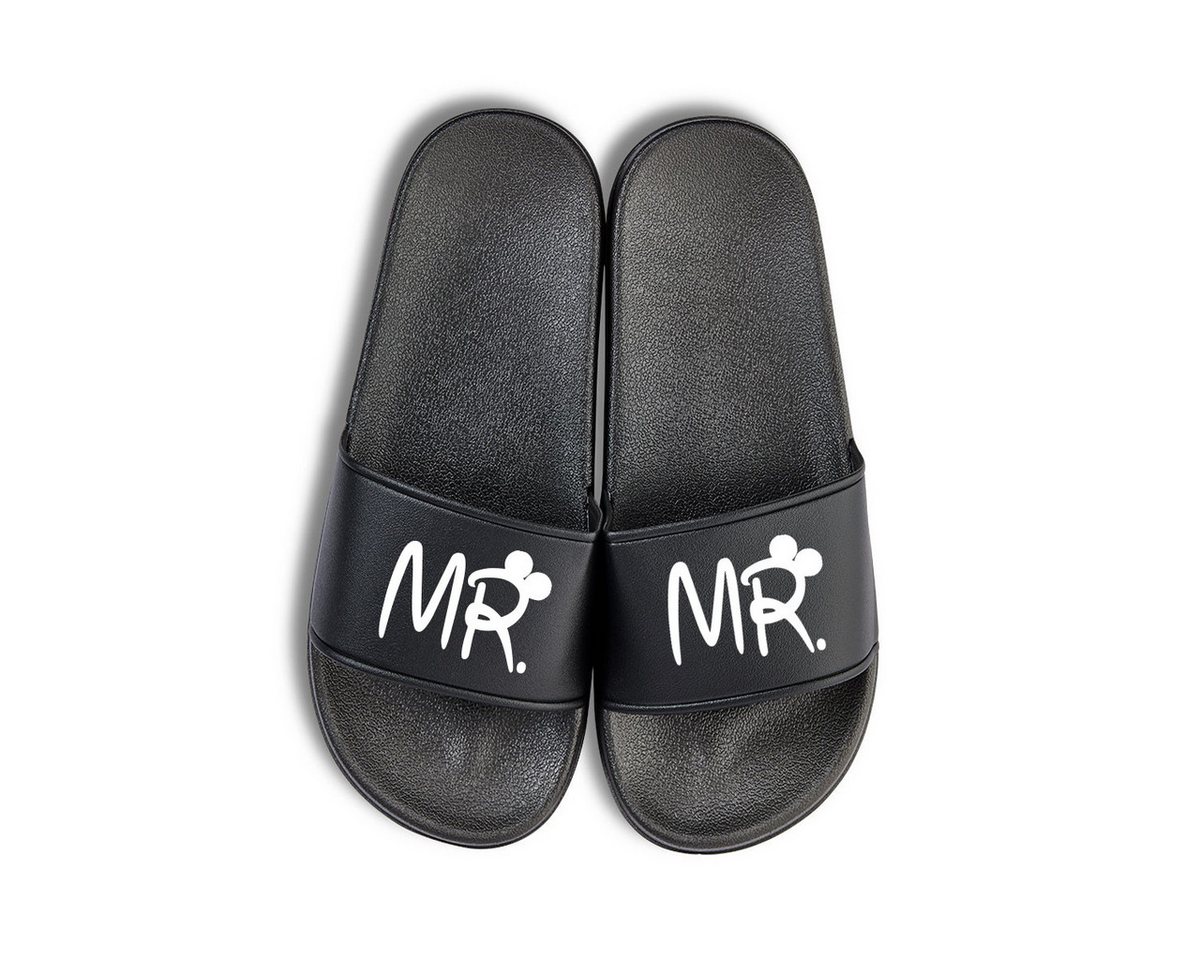 Youth Designz Mr & Mrs Unisex Badelatschen Flip Flops Badeschuh mit lustigen Spruch für Damen & Herren