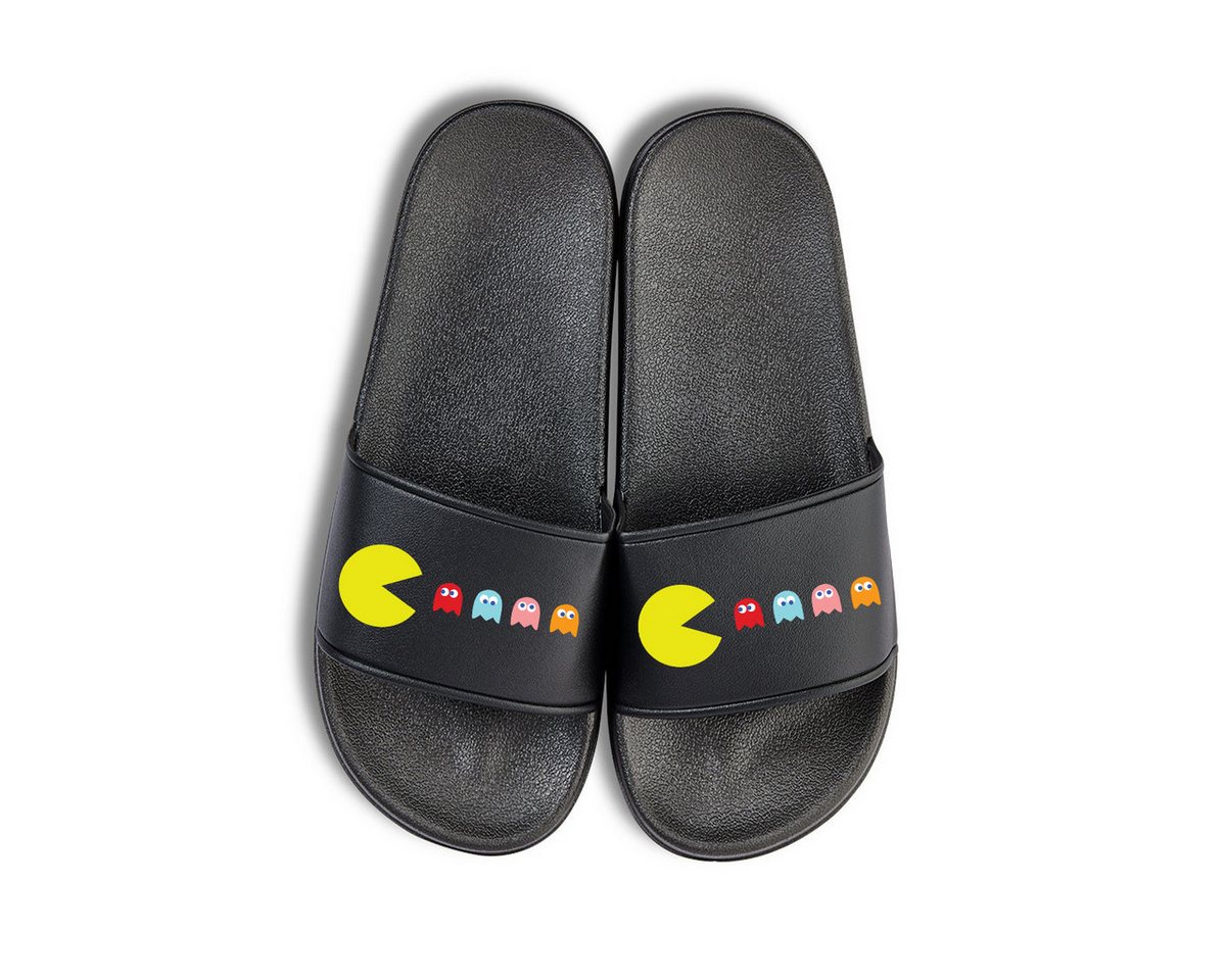 Youth Designz Pacman Unisex Badelatschen Flip Flops Badeschuh mit lustigen Logo für Damen und Herren