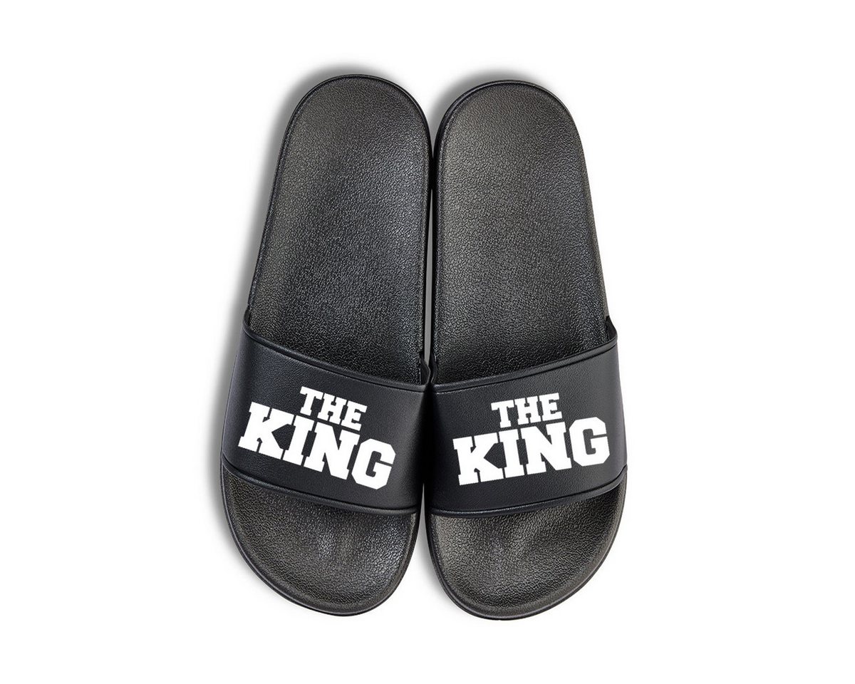 Youth Designz THE KING & HIS QUEEN Unisex Badelatschen Flip Flops Badeschuh mit liebevollem Logo für Damen und Herren
