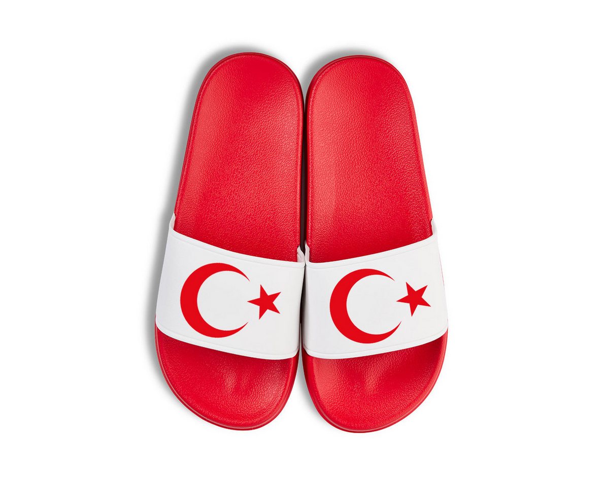 Youth Designz Türkei EM 2024 Unisex Badelatschen Flip Flops Badeschuh mit Türkiye Flagge für Herren & Damen