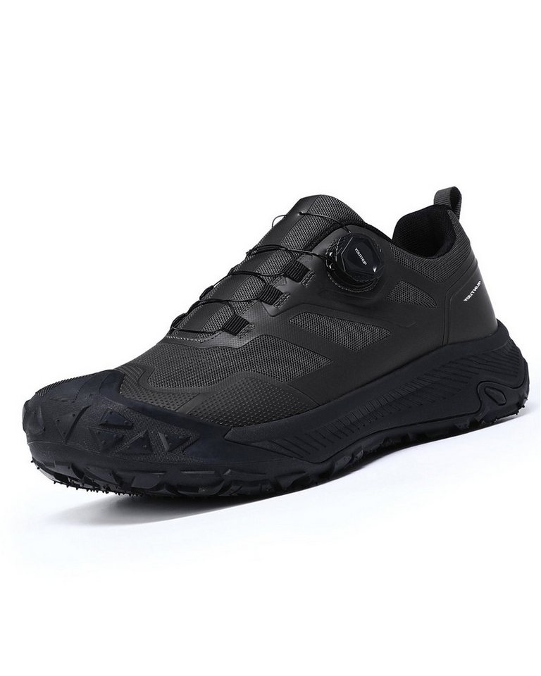 YOUTHUP Sneaker Herren einfarbige Outdoor-Sportschuhe, wasserabweisend, atmungsaktiv (schwarz)