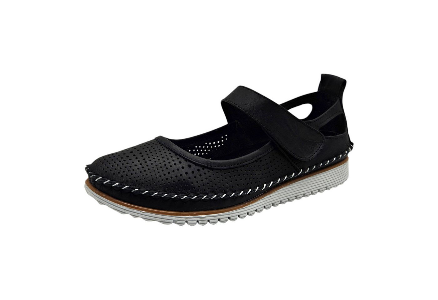 Yu&Luk Riemchenballerina Riemchenballerina, Klettschuh, Slipper, Ballerina, Freizeitschuh (schwarz)