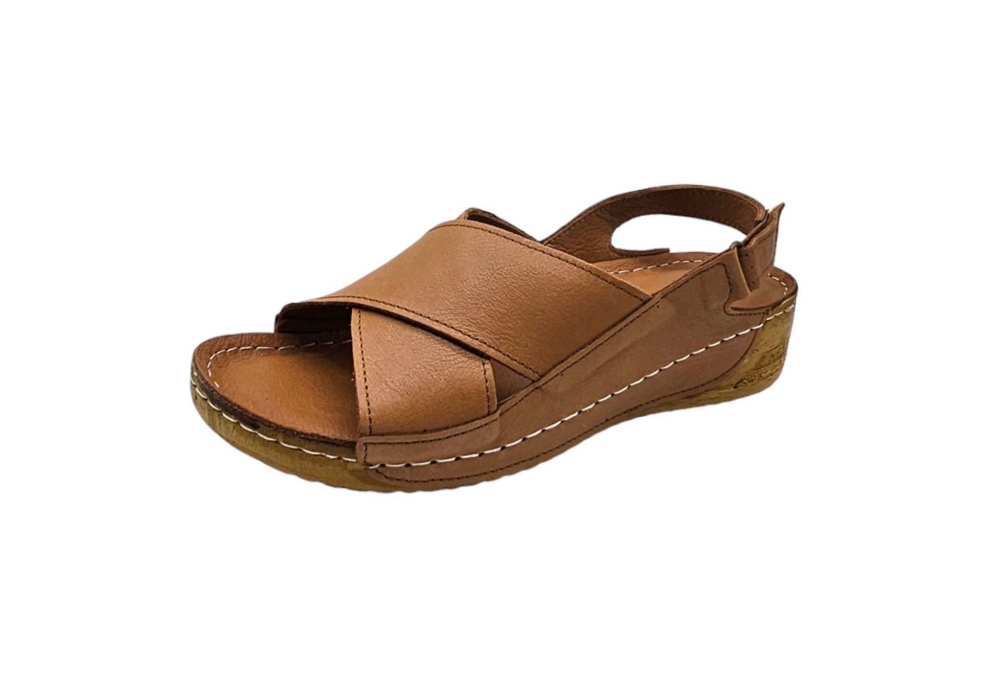 Yu&Luk Riemchensandale Sommerschuh, Sandalette, Keilabsatz, mit Klettverschluss