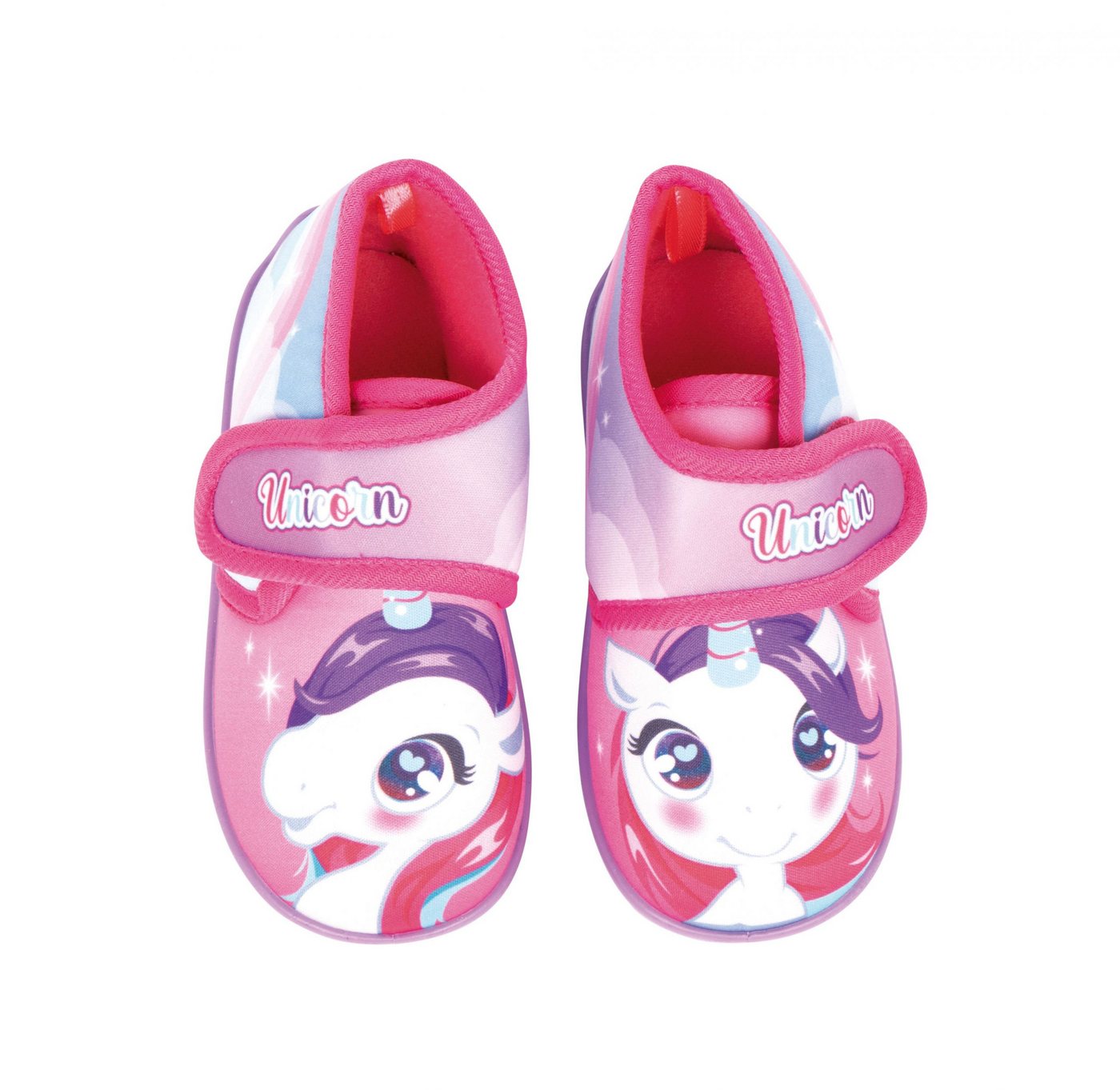 Zaska Einhorn Hausschuh Mädchen Pantoffel mit Klettverschluss Gr. 22-27