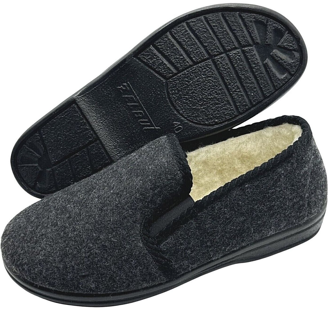 zelbut Damen Herren Winter Hausschuhe Filz Hüttenschuhe Schafwolle Gefüttert Hausschuh Schurwolle