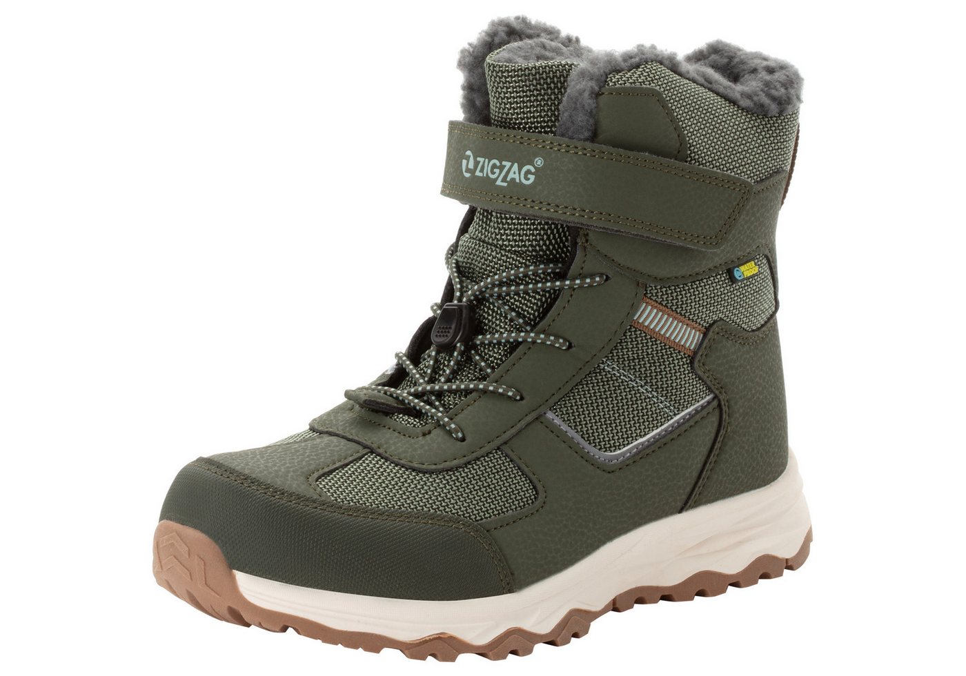 ZIGZAG Balful Kids Boot WP Winterboots Snowboots, Winterstiefel, Winterschuhe, wasserdicht, Warmfutter (grün)